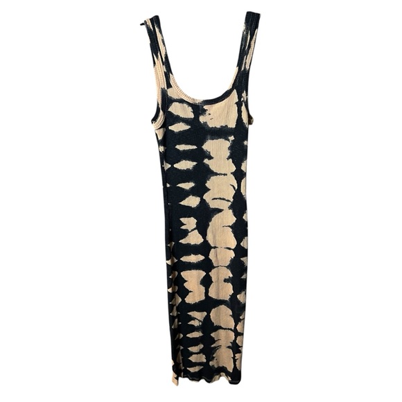 ZARA NEW WOMAN STRAPPY TIE-DYE MIDI DRESS  black & brown size small - Picture 2 of 13